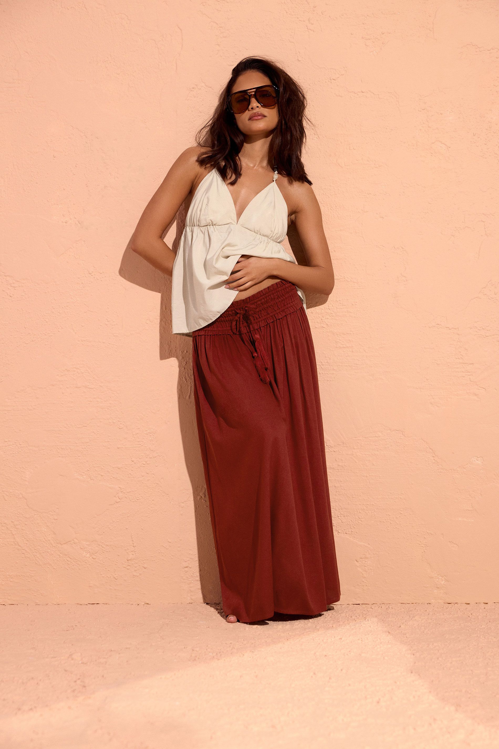 PixieGirl Petite Tie Waist Maxi Skirt