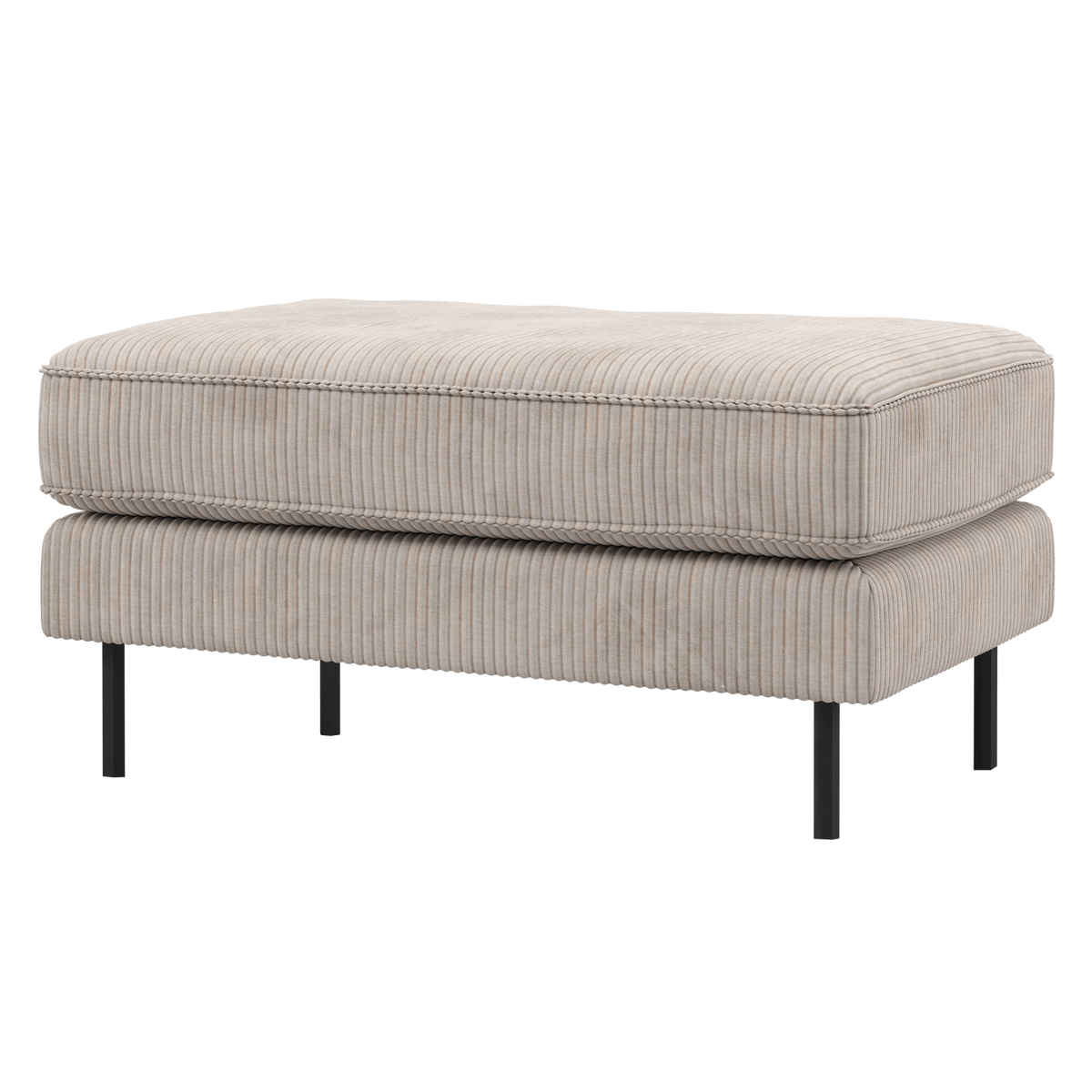 WOOOD hocker op poten Rodeo - Ribstof - Ecru - 45x84x54