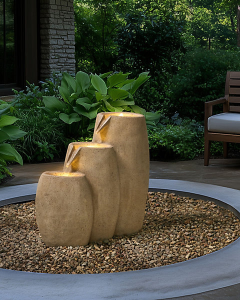 Fontaine de jardin ARKLE LED Beige