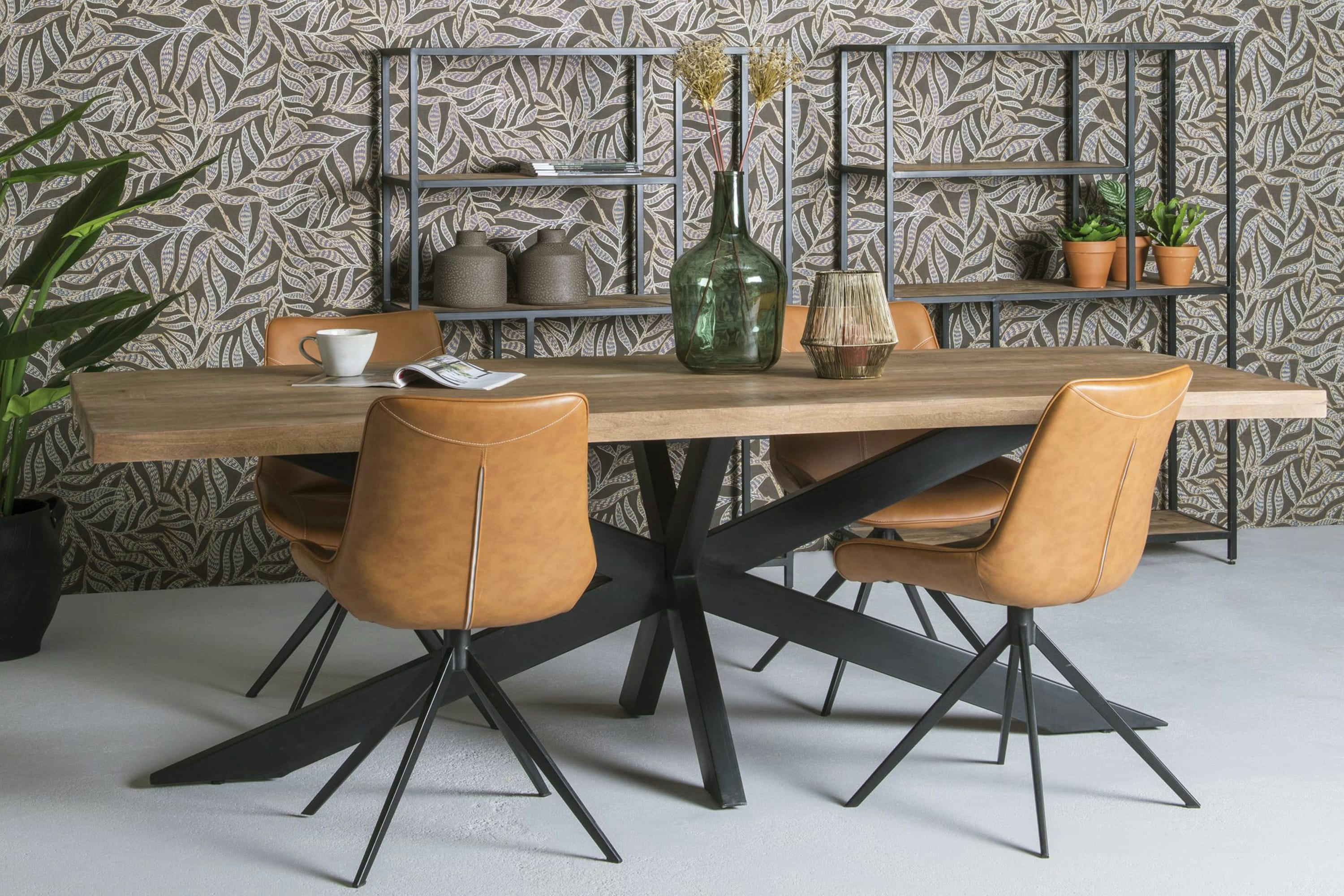 MANAUS - MANAUS-Table à manger 6/8 personnes L160, Manguier massif et spider