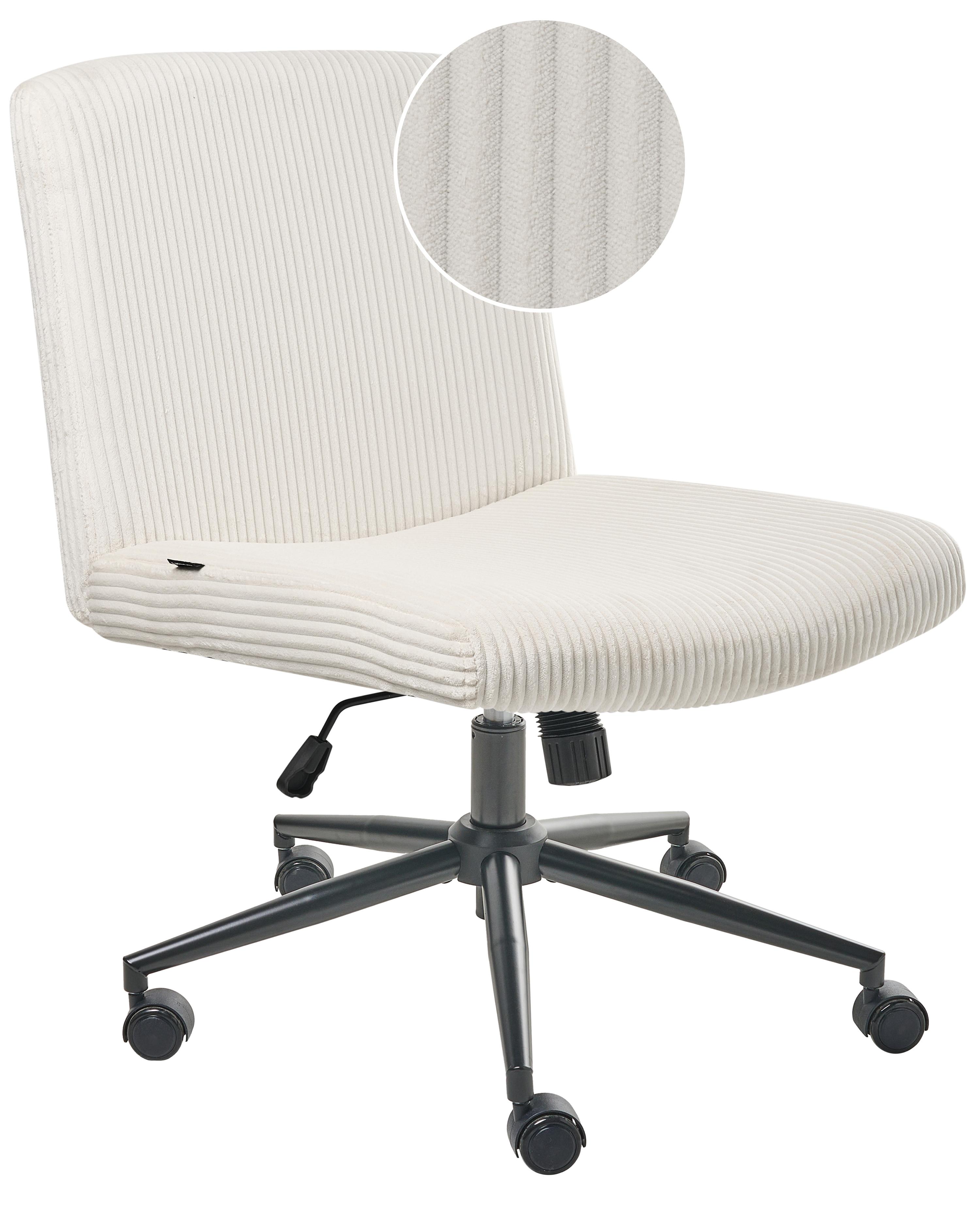 Desk Chair GEDDES Corduroy White