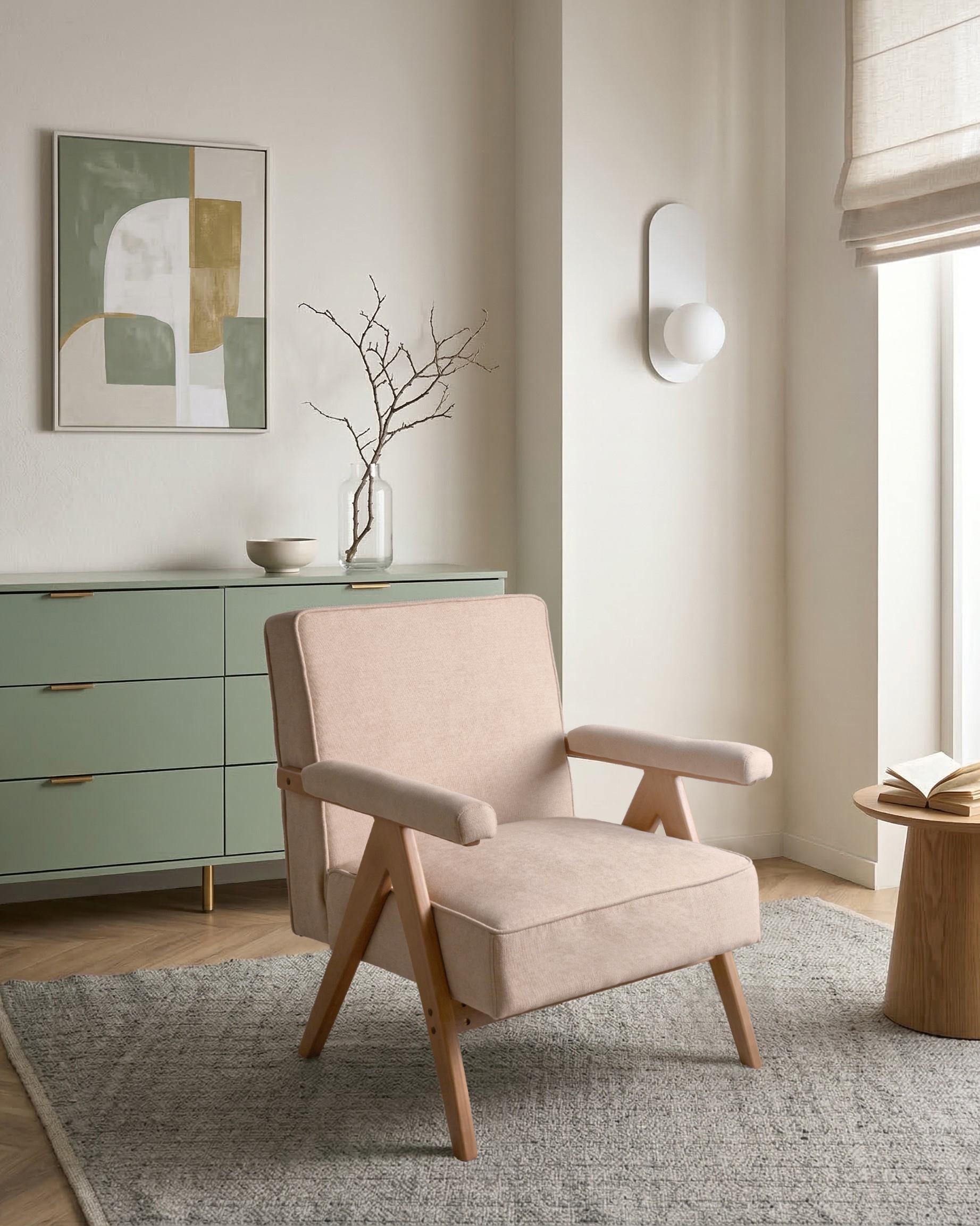 Armchair EVJE Faux Linen Beige