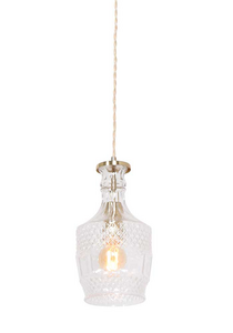 Mexlite Grazio glass hanglamp – E27 (grote fitting) – messing