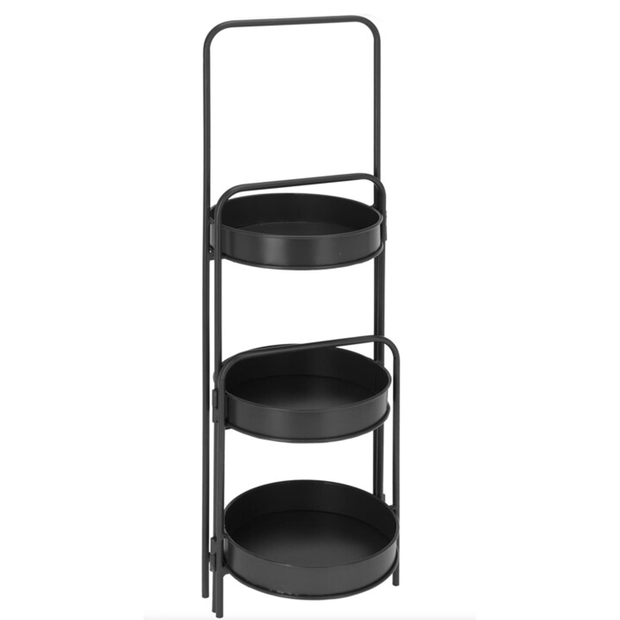 - Support pot plante triple articulé métal noir