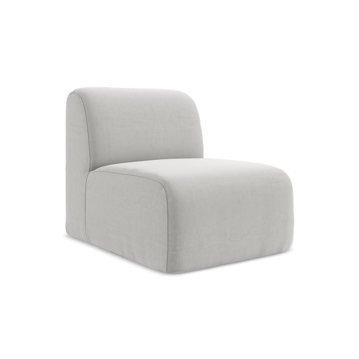 LaMiaSofa Bankmodule midden Cervo - velours - zilver - 70x94x75