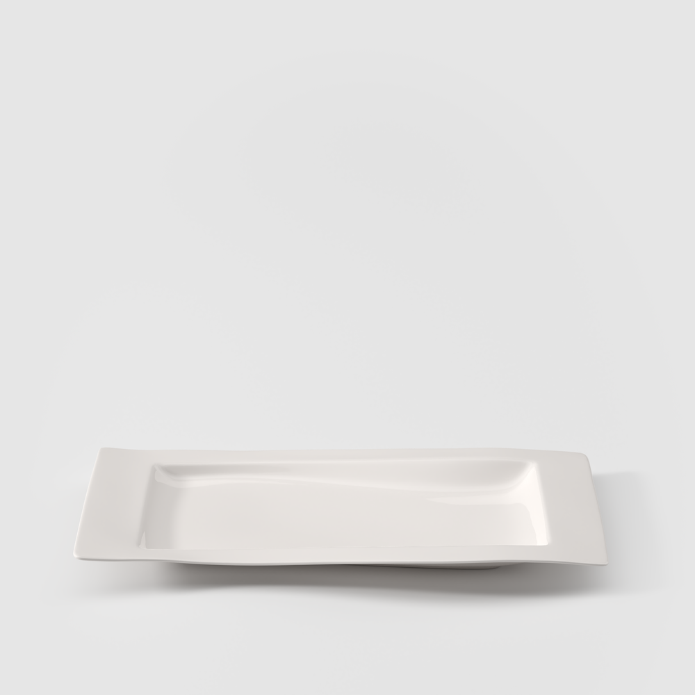 NewWave Serving Platter - White, 19.3'' x 11.9'', Premium Porcelain
