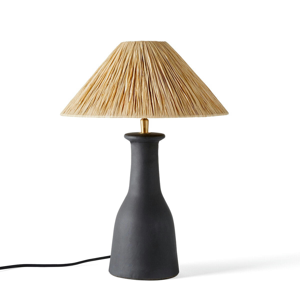 Lampe à poser terracotta et raphia, Madago