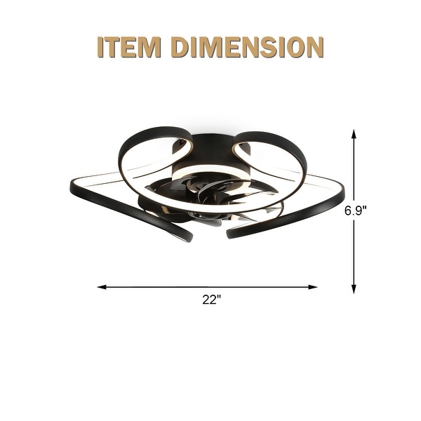 Bella Depot Low Profile Ceiling Fan with Dimmable LED Light, 6-Speed Reversible Flush Mount Ceiling Fan with APP Control - N/A
