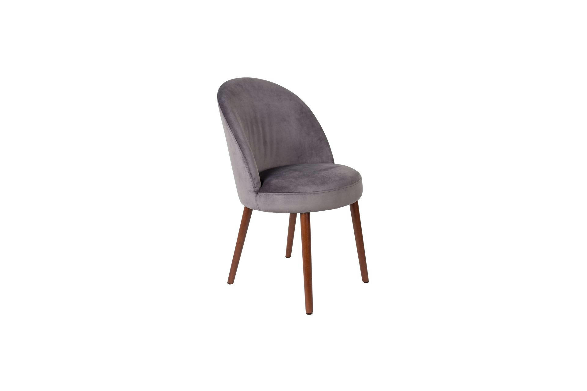 BARBARA - Chaise en velours gris