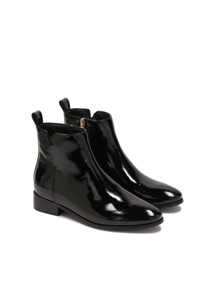 Black boots with minimalist upper