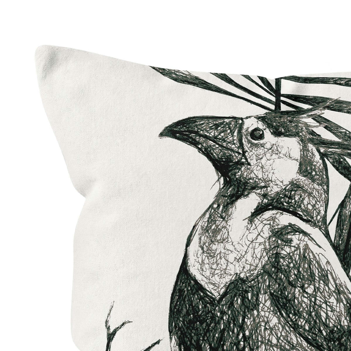 - Coussin tropical polyester noir 40x40cm