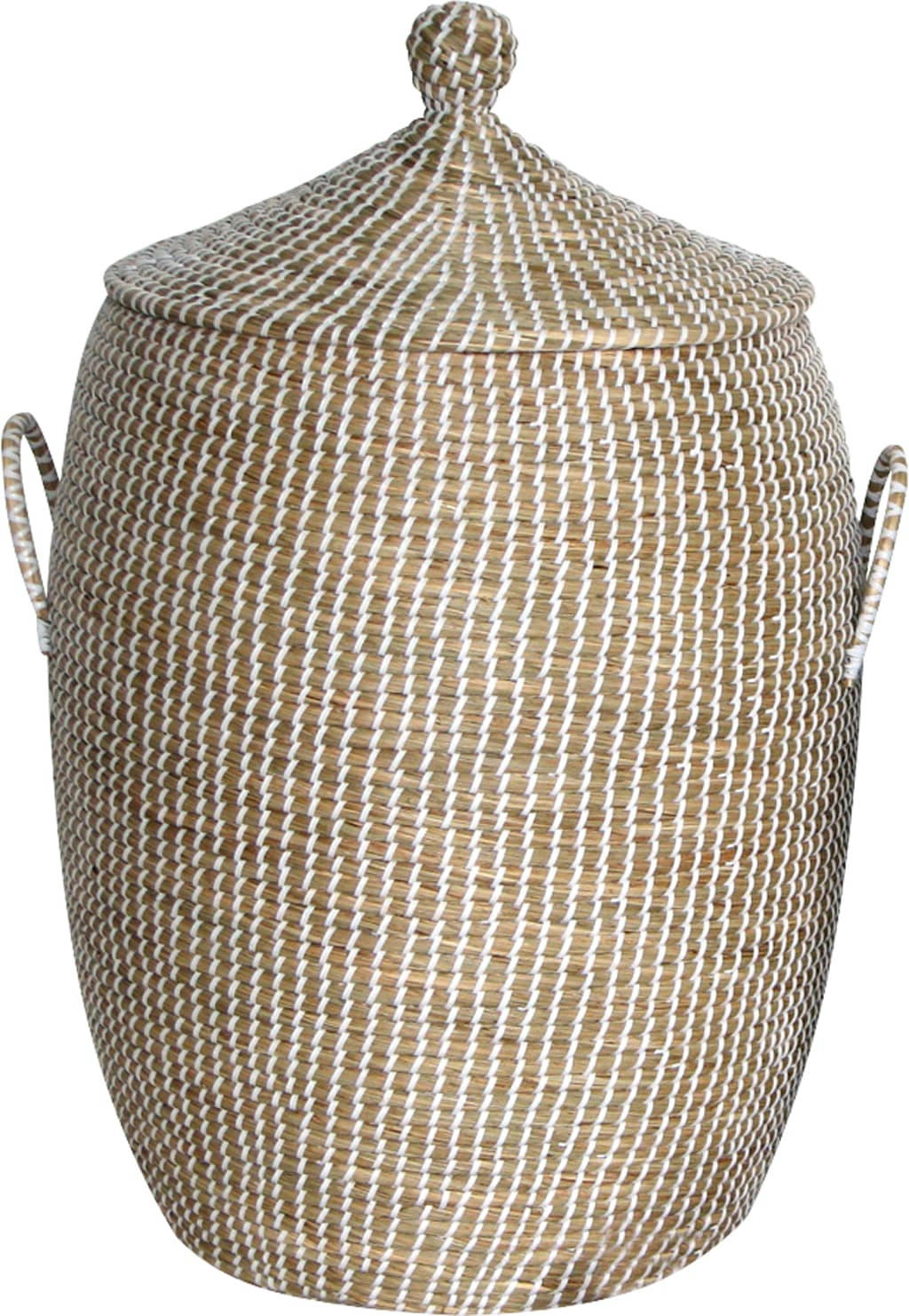 - Paniers à linge en jonc de mer (lot de 2) blanc