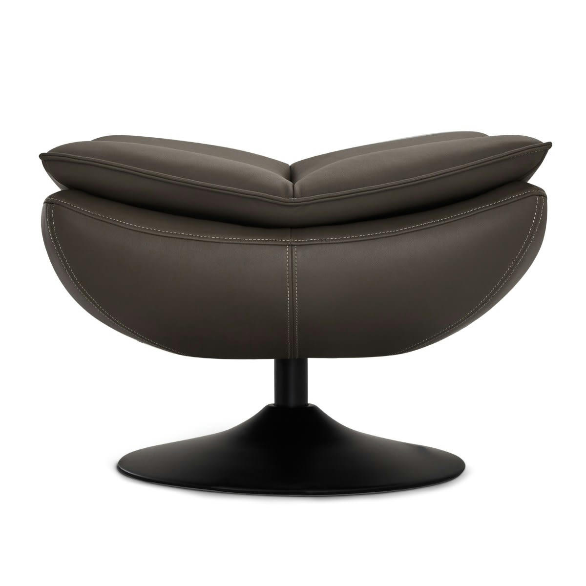 MIAMI - Repose-pieds en cuir gris