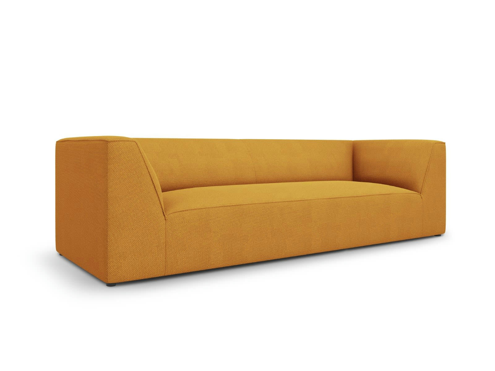RUBY - Canapé 3 places en tissu structurel jaune