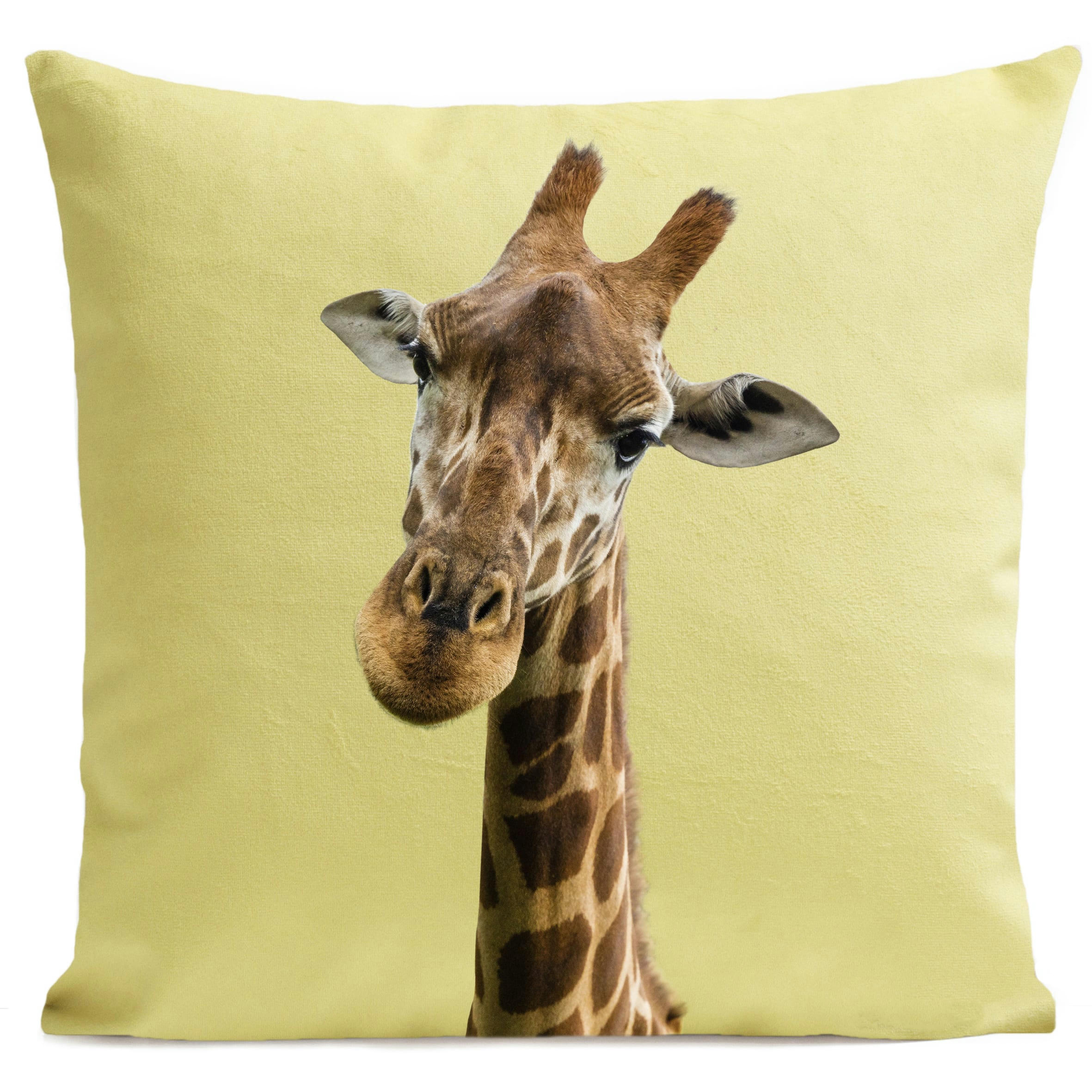 - Coussin enfant girafe suédine jaune 40x40cm