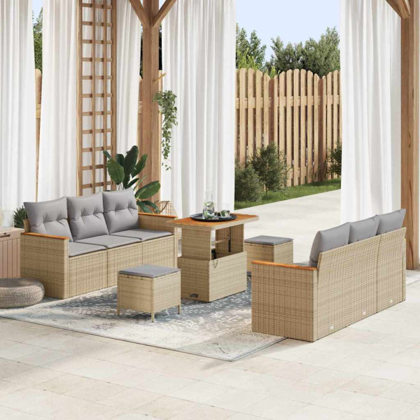 Zestaw Mebli Ogrodowych Wypoczynkowy Sofy Stolik Rattan Na Patio Na Taras