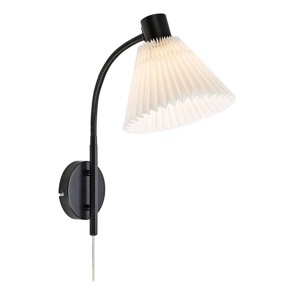 VEGGLAMPE MARKSLÖJD GRAL SVART/HVIT