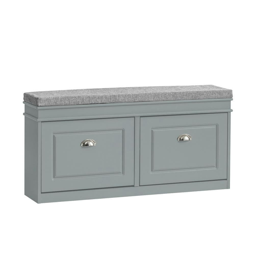 - Banc de rangement à chaussures 2 abattants effet bois gris clair