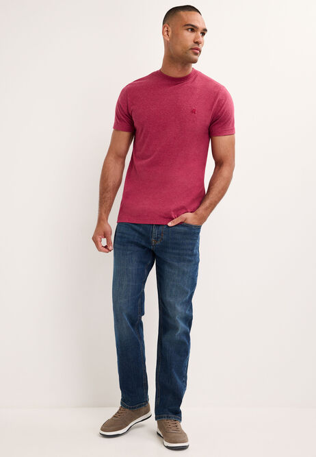 Mens Dark Pink Cotton Rich T-Shirt
