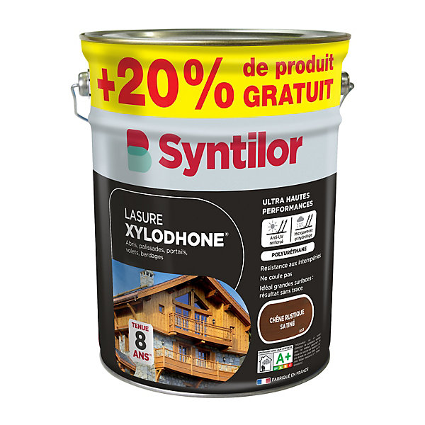 Lasure extérieure Xylodhone Syntilor chêne rustique satin 5L   20% gratuit