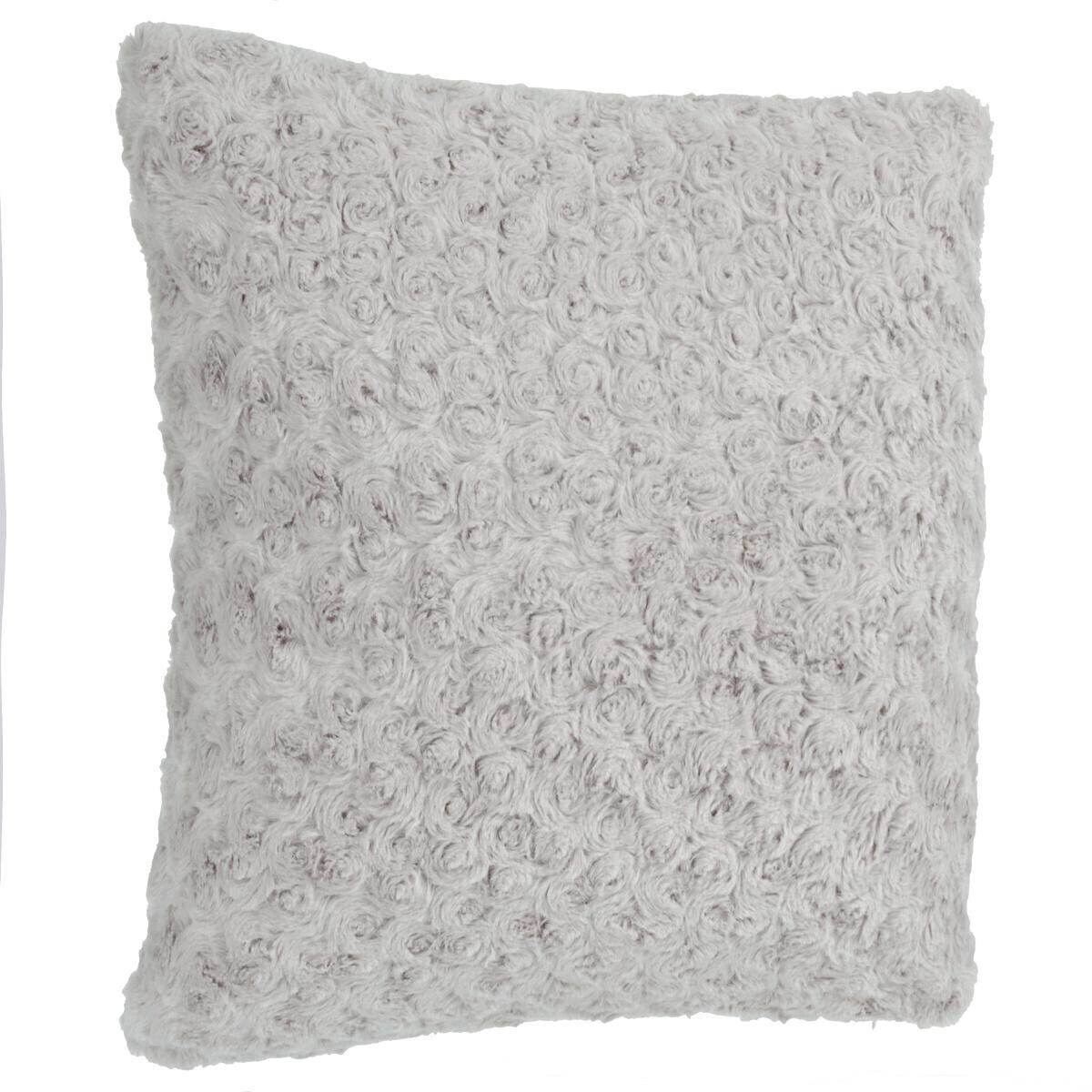 Curly fur cushion Grey, 45x45 cm