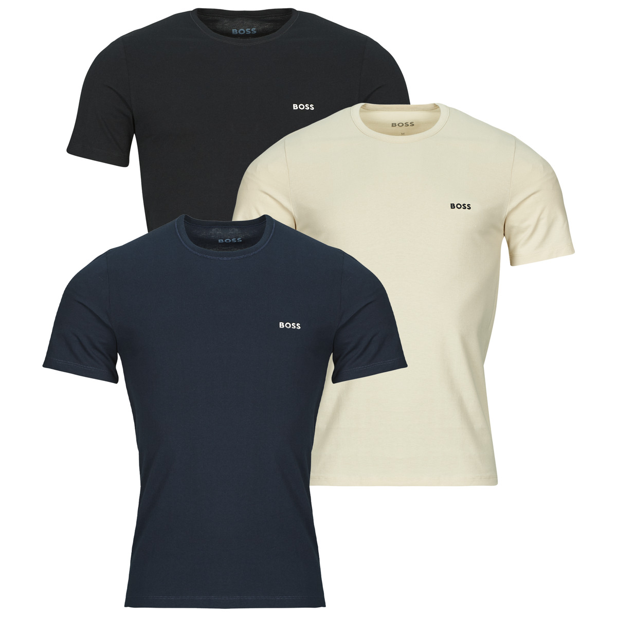 BOSS - TShirtRN 3P Classic - Beige / Marine / Black