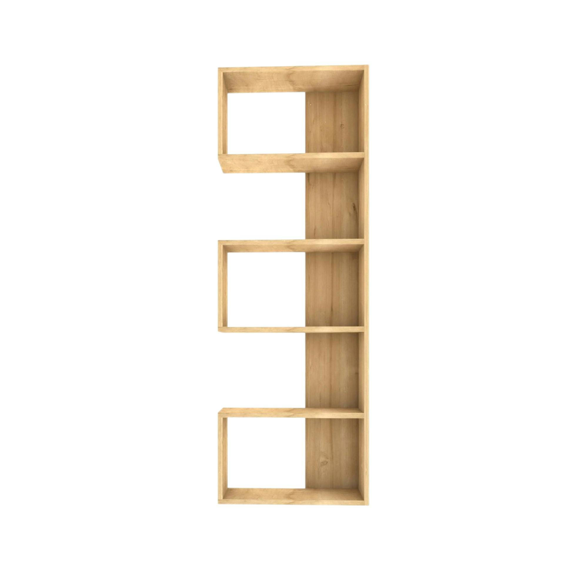 Étagère d'angle moderne effet bois clair - 3 niches MARFA