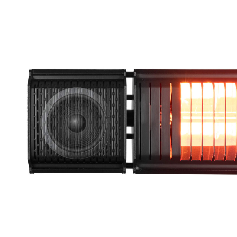 Chauffage de terrasse électrique Heat And Beat Black 2000 W EUROM