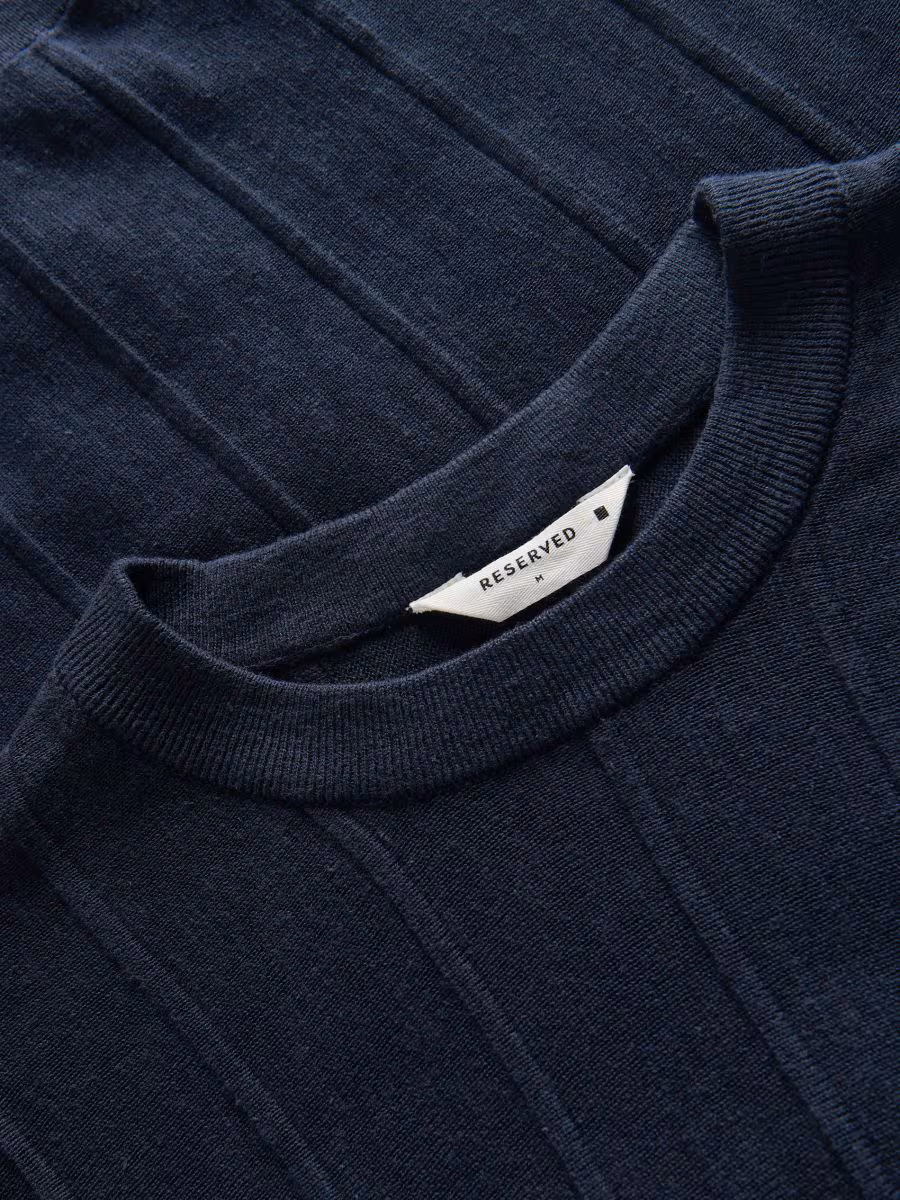 Short Sleeve Jumper With Linen Blend