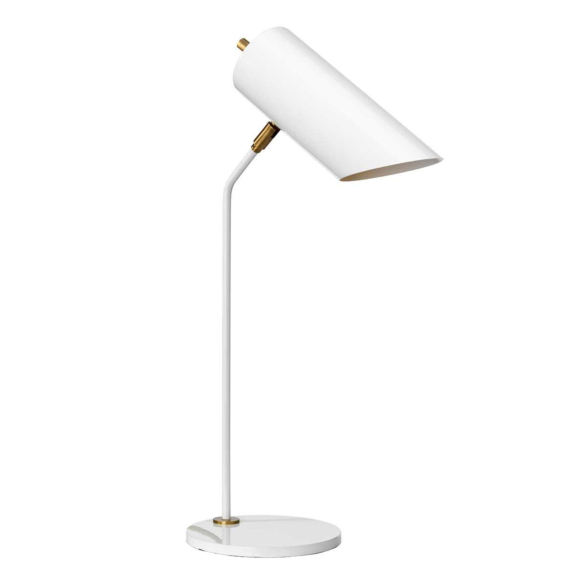 Lampka biurkowabiało-mosiężna Quinto 1xE27x8W wys:57,5cm Elstead