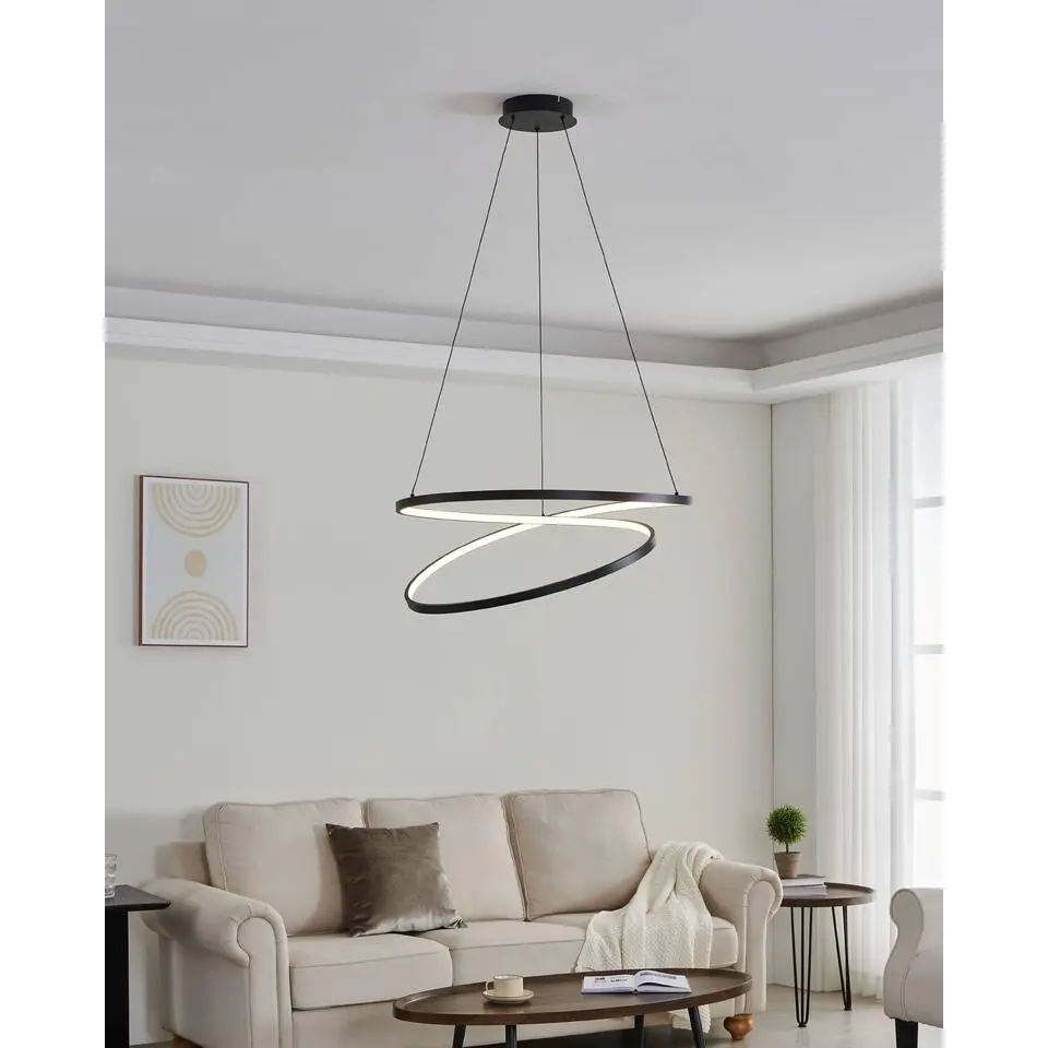 EGLO Ruotale Hanglamp - LED - &Oslash; 70 cm - Zwart