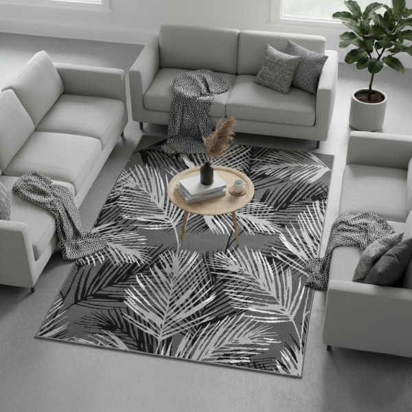Dywan nowoczesny szary do salonu pokoju 240 - 160x220 cm - modny solidny
