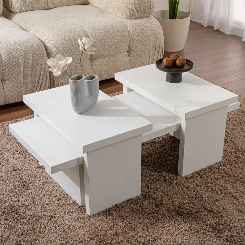 Salontafel Rechthoek Wit - 110x45x42cm - Sanctuary