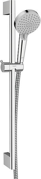 Kit de douche sans robinetterie avec douchette 2 jets   flexible   barre réglable, chrome, Hansgrohe EcoSmart Vernis Blend