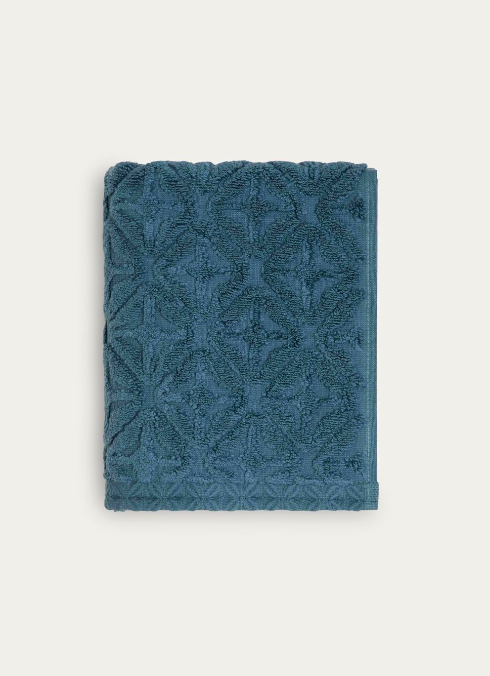 SERVIETTE DE TOILETTE JULIAN à MOTIF GÉOMÉTRIQUE BLEU