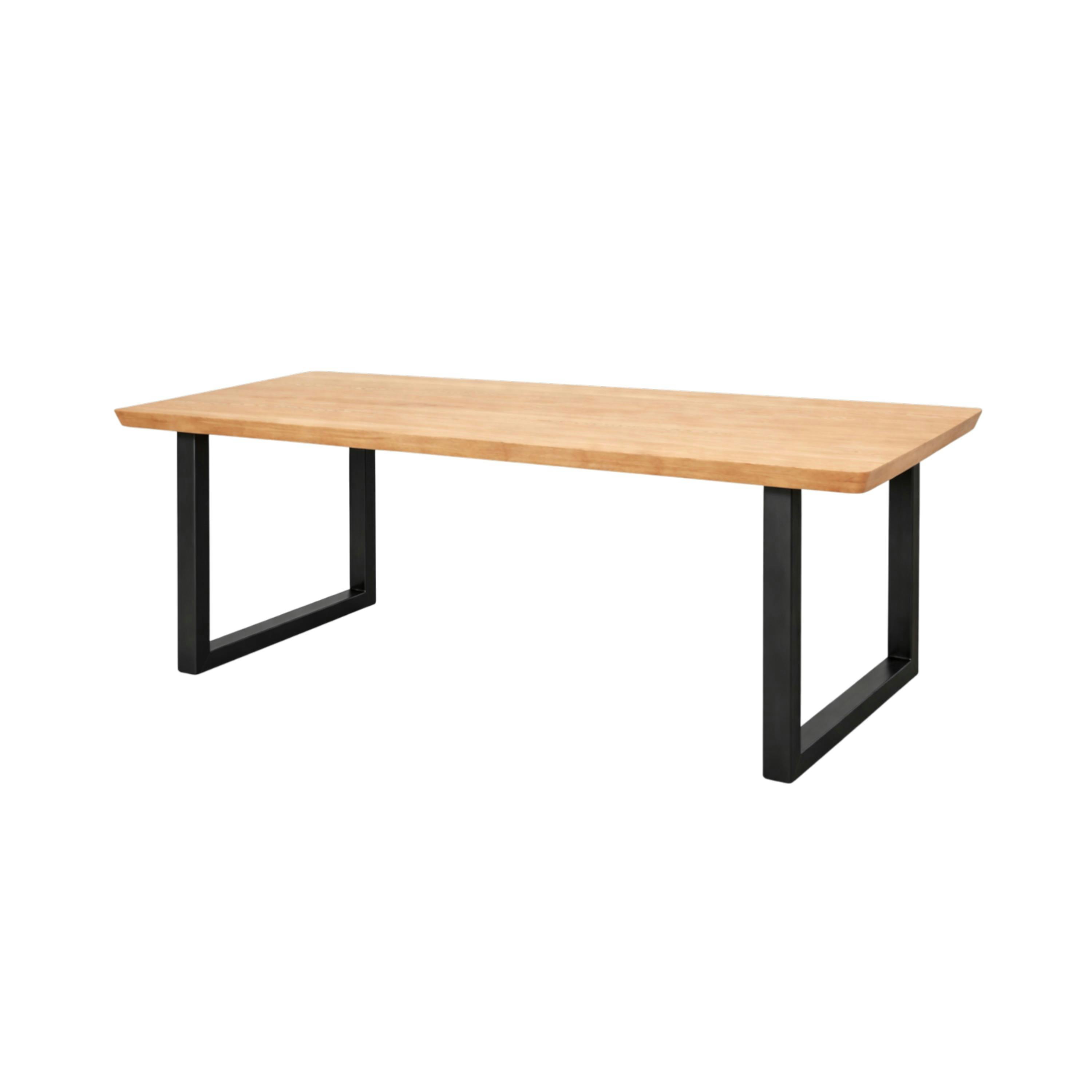 Table extensible chêne huilé bords biseautés pieds en U 200 cm PALERME