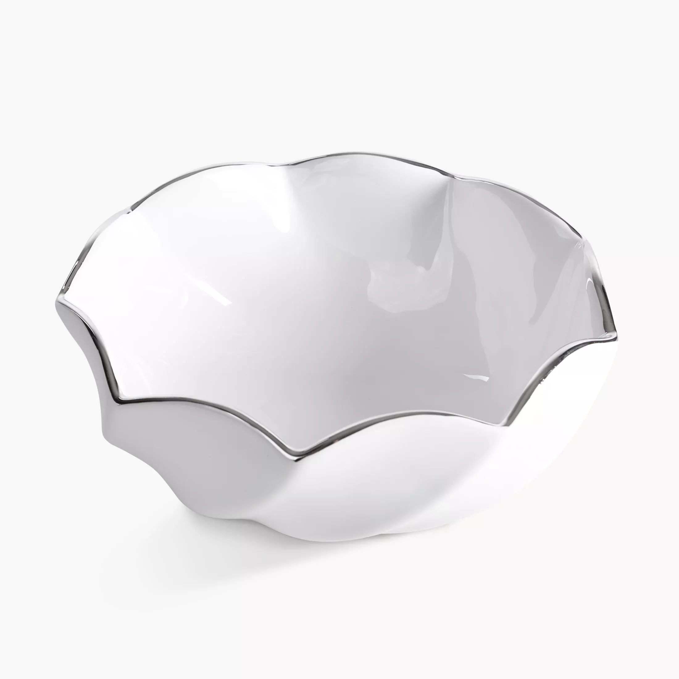 Misa dekoracyjna biało, srebrna 20x9 cm MELIA