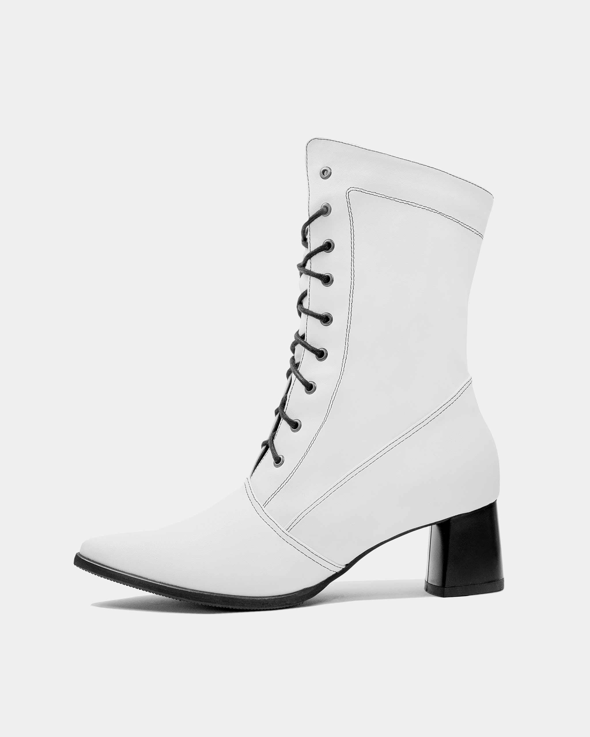 BOHEMA - High Boots Białe, ze skóry roślinnej, polska rodzinna marka