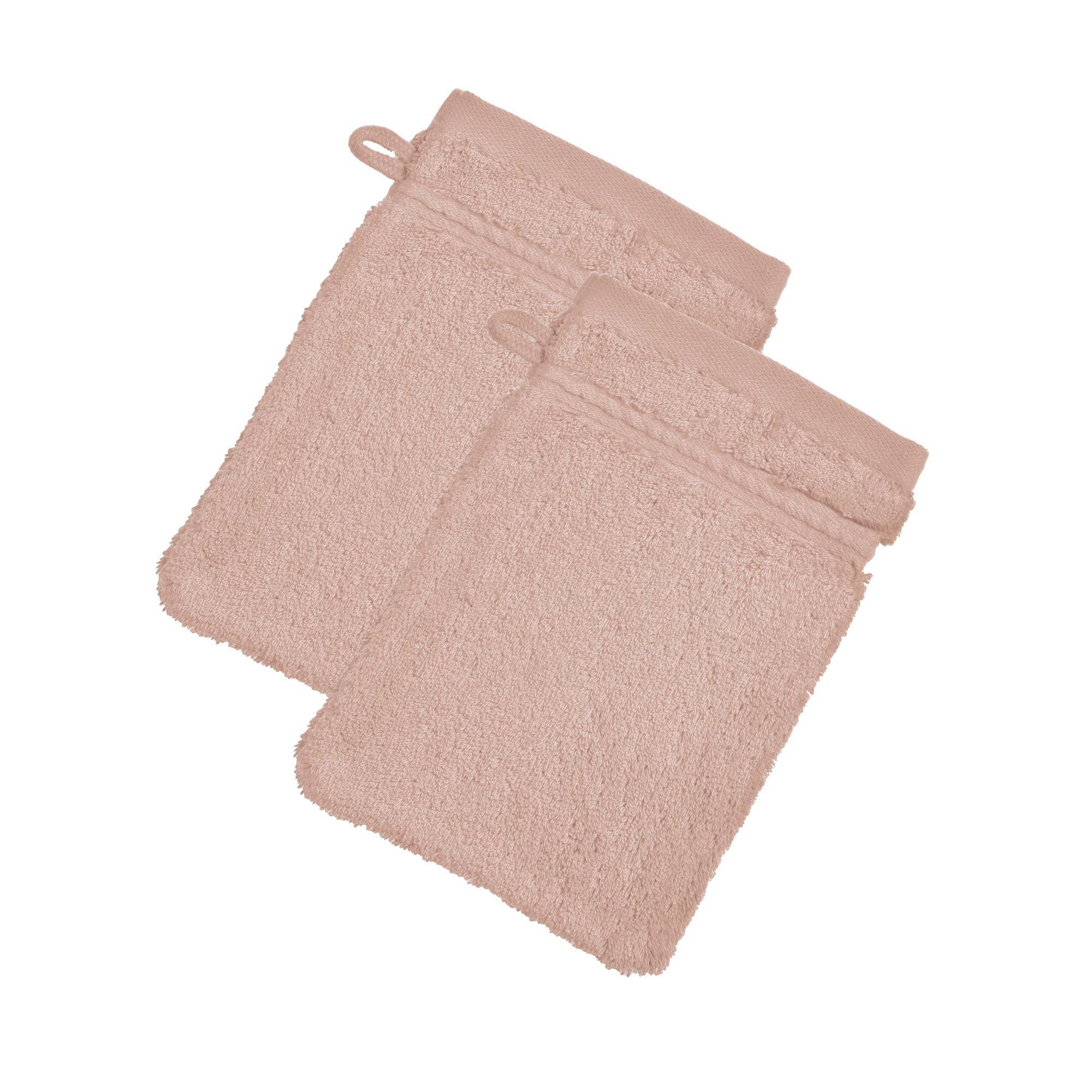 COTON PEIGNE D'EGYPTE EPONGES - Lot de 2 gants de toilette 15x21 rose blush en coton