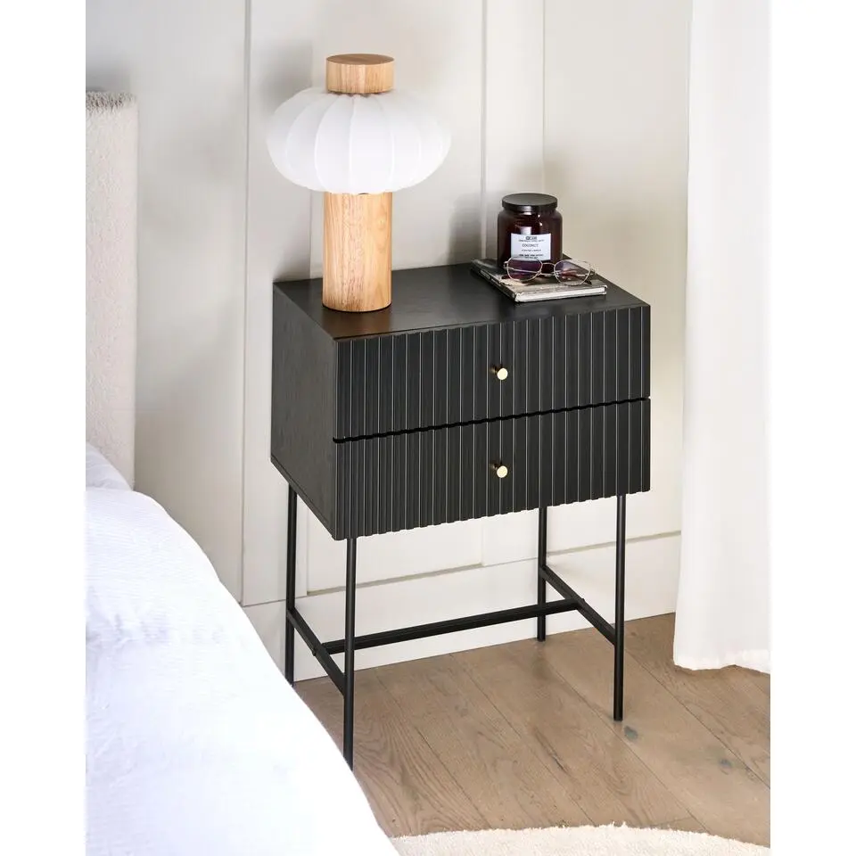 COVENTRY - Nachtkastje - Zwart/Goud - MDF