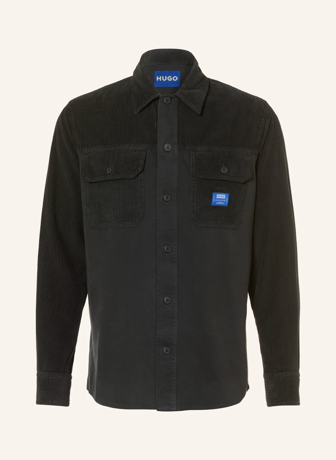 HUGO Cordhemd EBRIN Regular Fit im Materialmix
