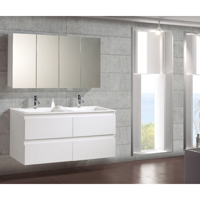 Ensemble de salle de bain Valentina Plus blanc brillant 120 cm THYS