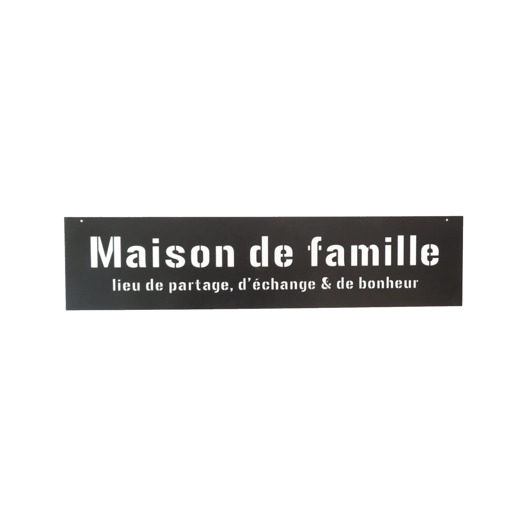 4MURS Plaque métal MAISON DE FAMILLE coloris noir