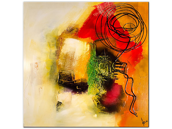 DECLINA, Tableau toile imprimée, Tableau décoratif toile imprimée Abstract, 80x80 cm