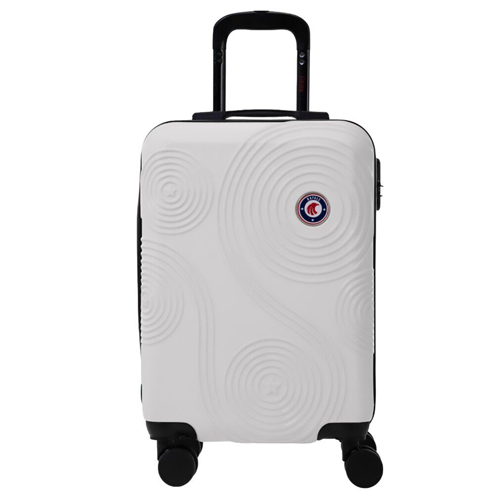 Valise cabine rigide 4 roues plastique ABS blanc 55x35xH65cm