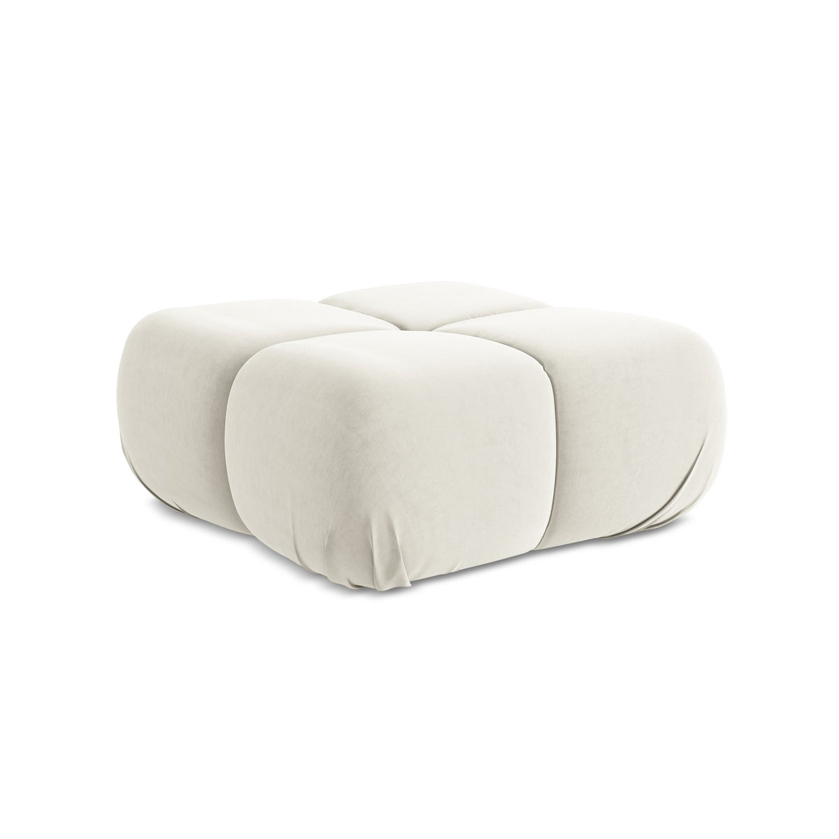 LaMiaSofa Poef Sanremo - velours - lichtbeige - 95x95x41