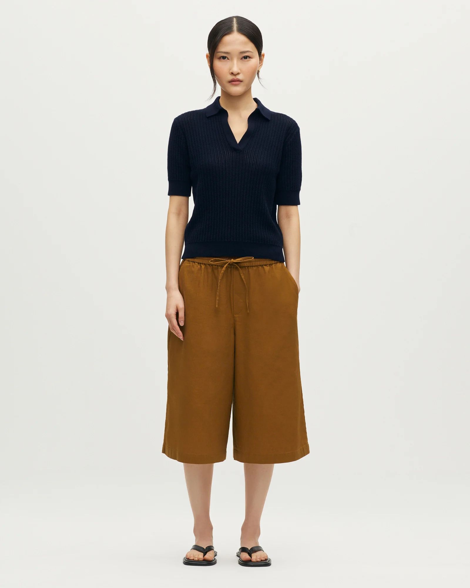 Bermuda en coton et lin