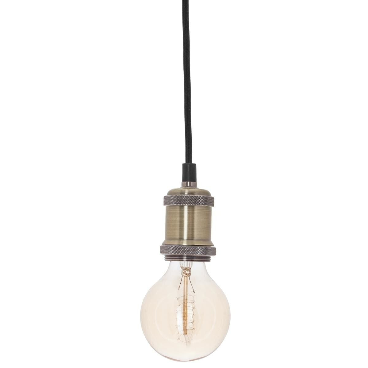 LAMPA WISZĄCA złota METALOWA odkryta żarówka REGULOWANA
