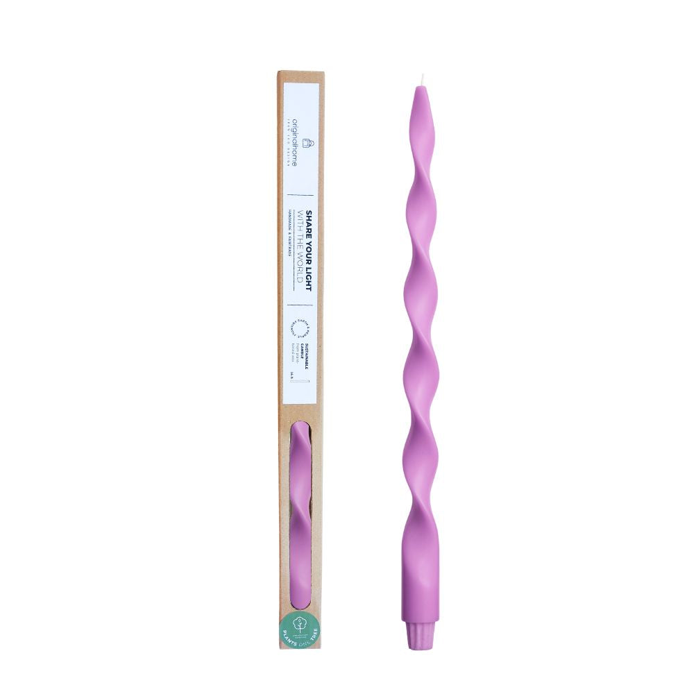 Originalhome spiraalkaars 40 cm - violet