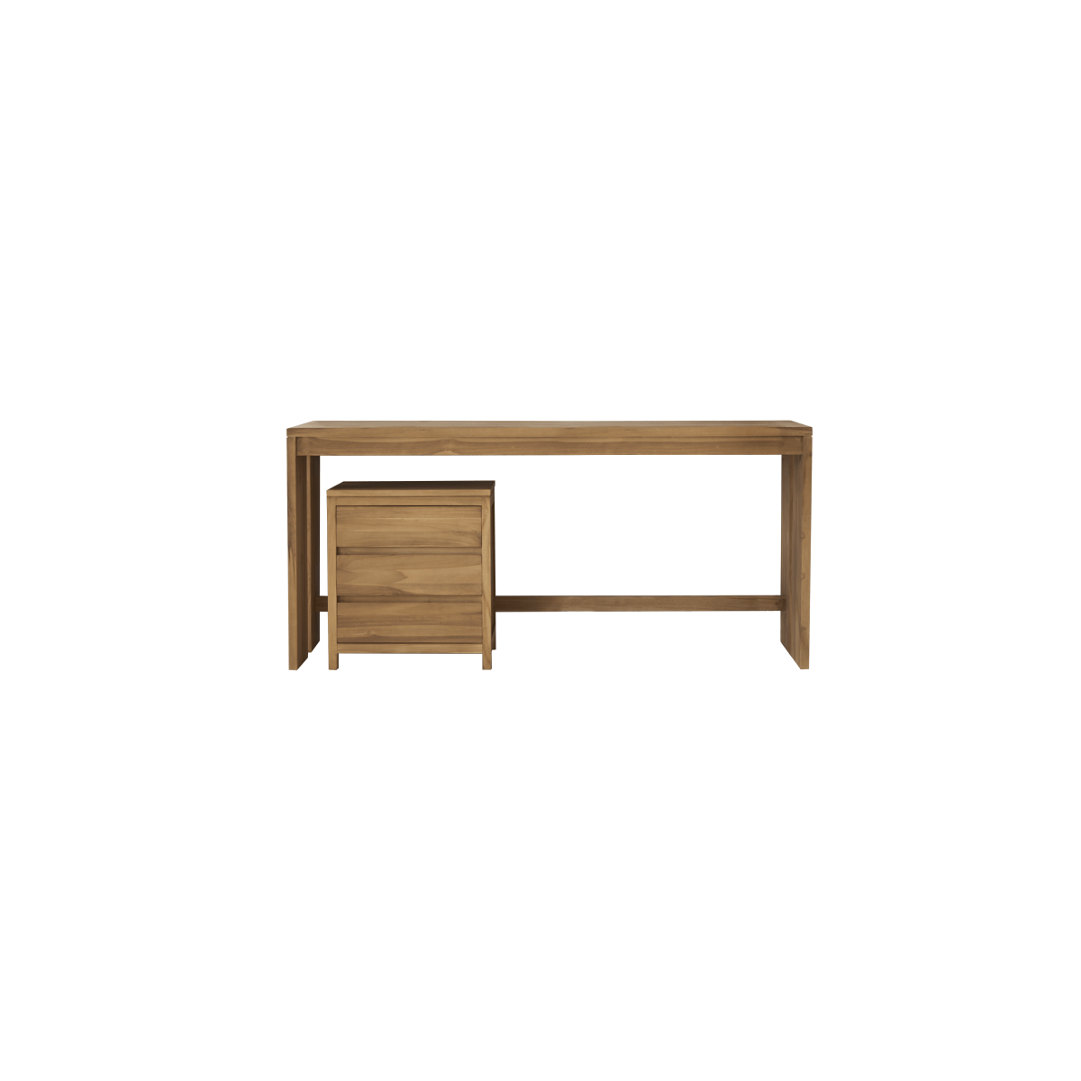 Tikamoon Bureau van massief teak - Naturel